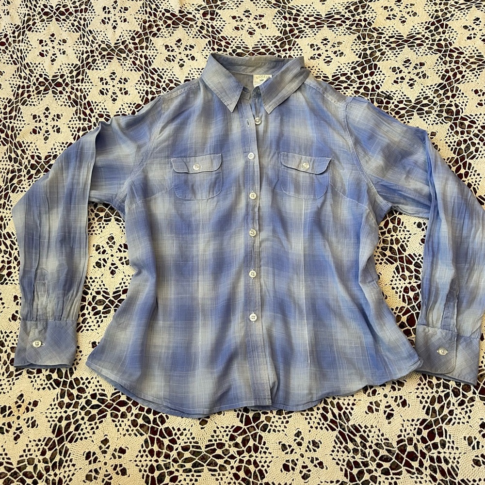 Vintage Lee Riders XL Blue Checkered Shirt